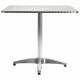 Sodo stalas, sidabrinės spalvos, 80x80x70cm, aliuminis
