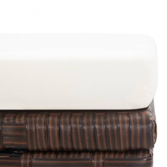 Sodo taburetės su pagalvėlėmis, 2vnt., rudos, poliratanas