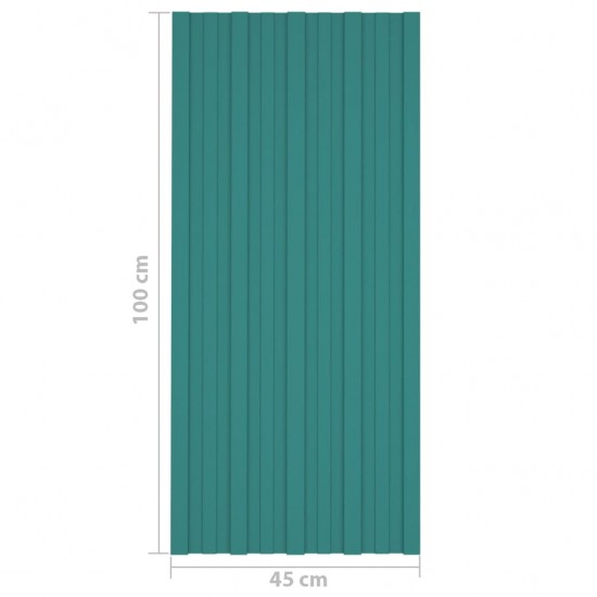 Stogo plokštės, 36vnt., žalios, 100x45cm, galvanizuotas plienas