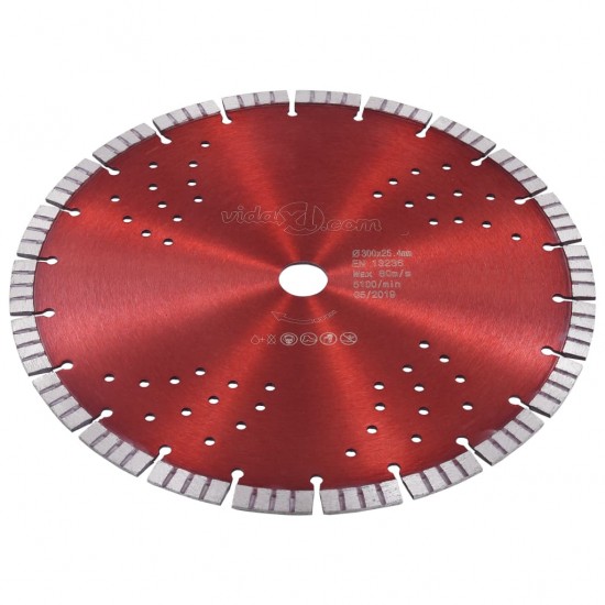 Turbo deimantinis pjovimo diskas su angomis, plienas, 300mm
