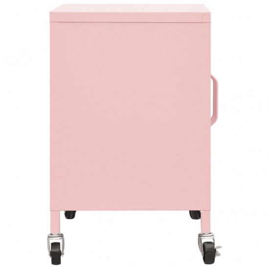 Sandėliavimo spintelė, rožinės spalvos, 60x35x56cm, plienas