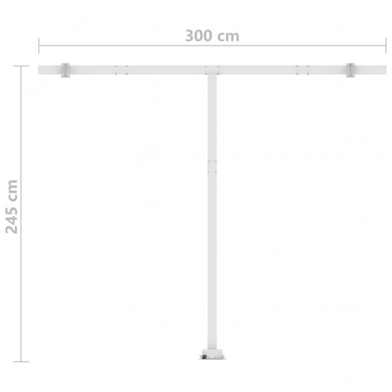 Automatinė markizė su LED/vėjo jutikliu, mėlyna/balta, 300x250m