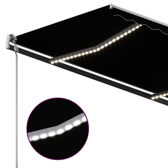 Automatinė markizė su LED/vėjo jutikliu, antracito, 4,5x3m