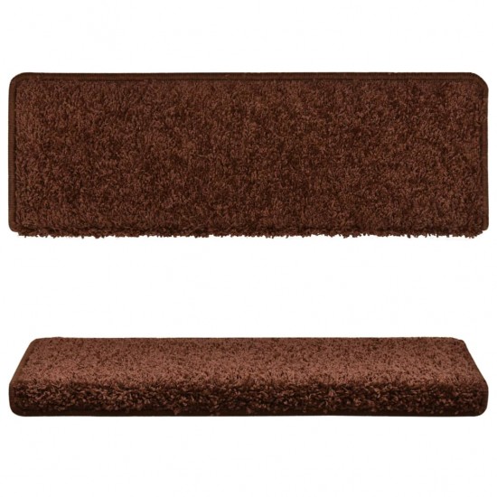 Laiptų kilimėliai, 10vnt., rudos spalvos, 65x25cm