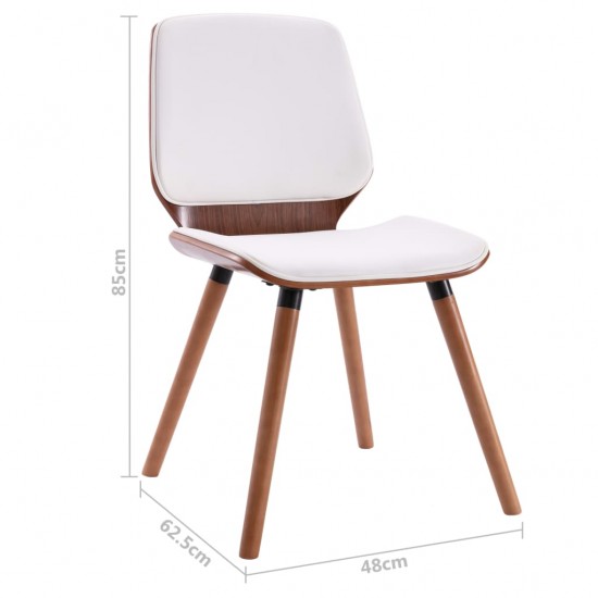 Valgomojo kėdės, 4vnt., baltos spalvos, dirbtinė oda (2x287381)