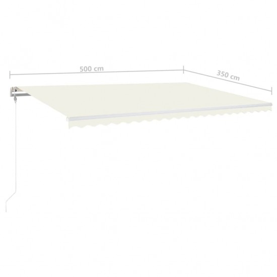 Automatinė markizė su LED/vėjo jutikliu, kreminė, 500x350cm