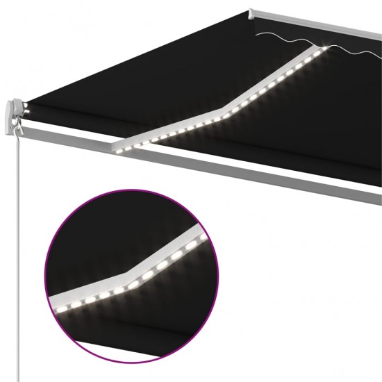 Automatinė markizė su LED/vėjo jutikliu, antracito, 6x3,5m