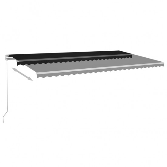 Automatinė markizė su LED/vėjo jutikliu, antracito, 600x300cm