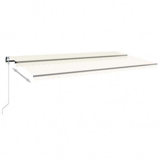 Automatinė markizė su LED/vėjo jutikliu, kreminė, 600x350cm