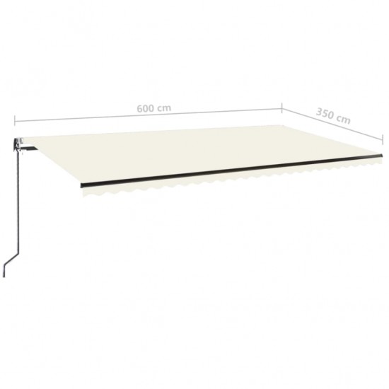 Automatinė markizė su LED/vėjo jutikliu, kreminė, 600x350cm