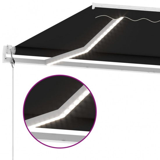 Automatinė markizė su LED/vėjo jutikliu, antracito, 600x300cm