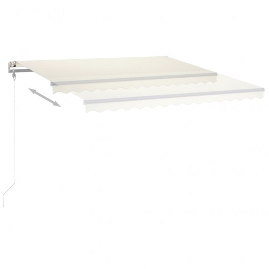 Automatinė markizė su LED/vėjo jutikliu, kreminė, 4,5x3m