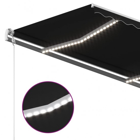 Automatinė markizė su LED/vėjo jutikliu, antracito, 4,5x3,5m