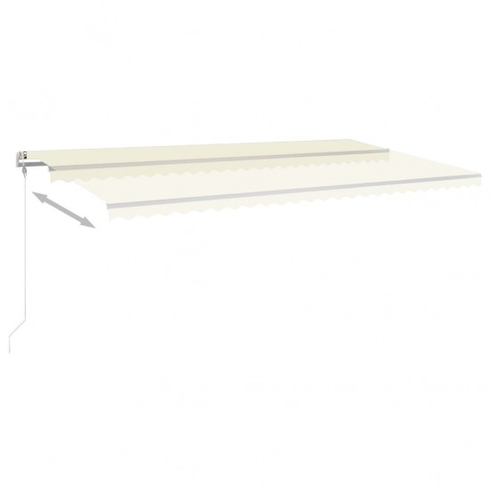 Automatinė markizė su LED/vėjo jutikliu, kreminė, 6x3,5m