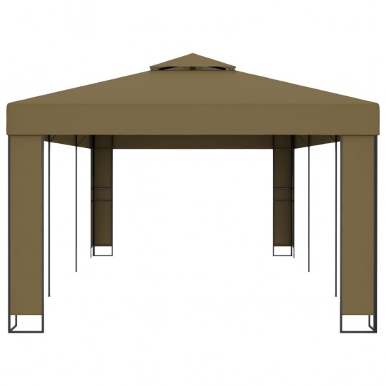 Pavėsinė su dvigubu stogu, taupe spalvos, 3x6m, 180g/m²