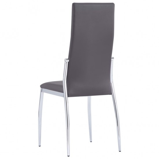 Valgomojo kėdės, 4 vnt., pilkos spalvos, dirbtinė oda