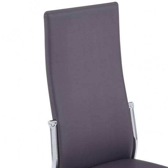 Valgomojo kėdės, 4 vnt., pilkos spalvos, dirbtinė oda
