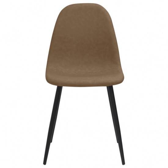 Valgomojo kėdės, 4vnt., rudos, 45x54,5x87cm, dirbtinė oda