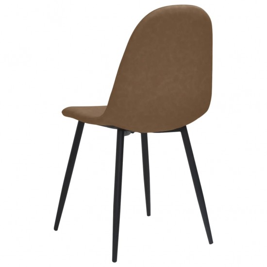 Valgomojo kėdės, 4vnt., rudos, 45x54,5x87cm, dirbtinė oda