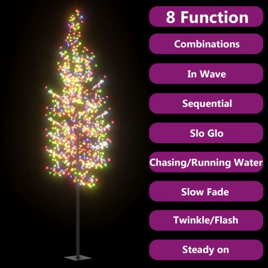 Kalėdinis medis, 400cm, 1200 spalvotų LED, su vyšnių žiedais