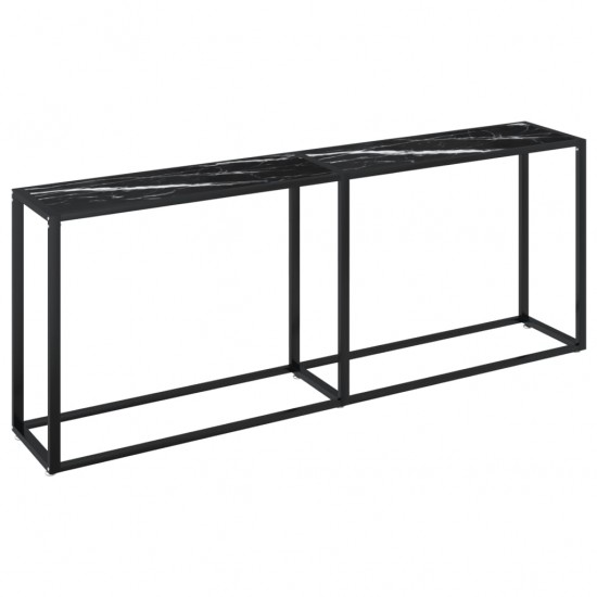 Konsolinis staliukas, juodo marmuro, 200x35x75,5cm, stiklas
