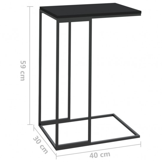 Šoninis staliukas, juodos spalvos, 40x30x59cm, mediena