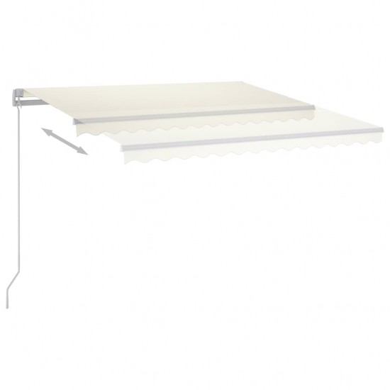 Automatinė markizė su LED/vėjo jutikliu, kreminė, 3x2,5m