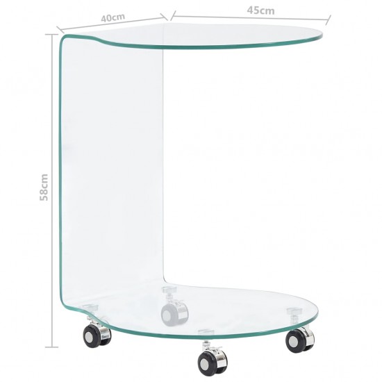 Kavos staliukas, 45x40x58 cm, grūdintas stiklas