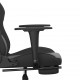 Žaidimų kėdė su pakoja, juodos spalvos, dirbtinė oda