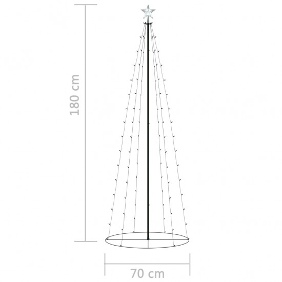 Kalėdų eglutė, 70x180cm, kūgio formos, 100 baltų LED lempučių