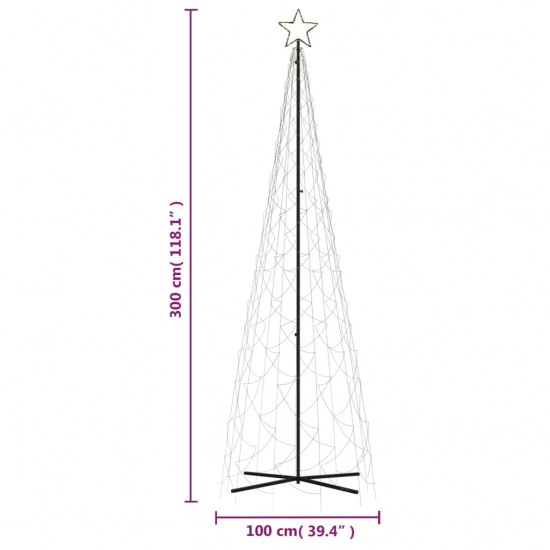Kalėdų eglutė, 100x300cm, kūgio formos, 500 šiltų baltų LED