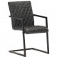 Gembinės valgomojo kėdės, 6vnt., juodos spalvos, tikra oda