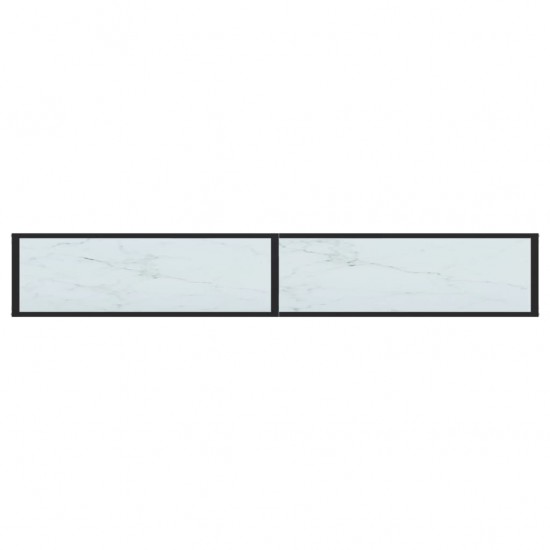 Konsolinis staliukas, balto marmuro, 220x35x75,5cm, stiklas