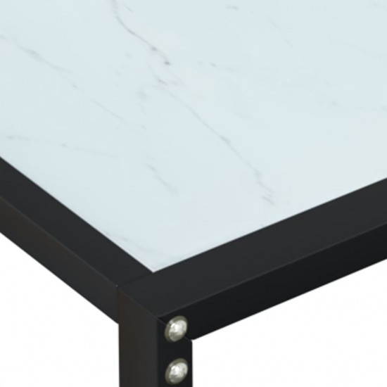 Konsolinis staliukas, balto marmuro, 220x35x75,5cm, stiklas