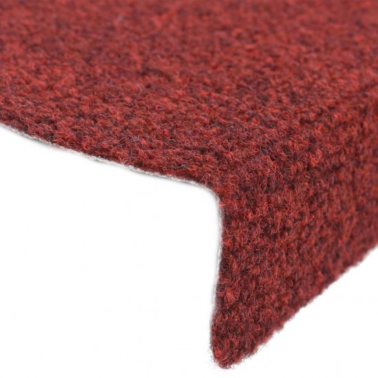 Lipnūs laiptų kilimėliai, 10vnt., raudonos spalvos, 56x17x3cm