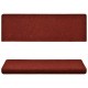 Laiptų kilimėliai, 10vnt., tamsiai raudoni, 65x21x4cm