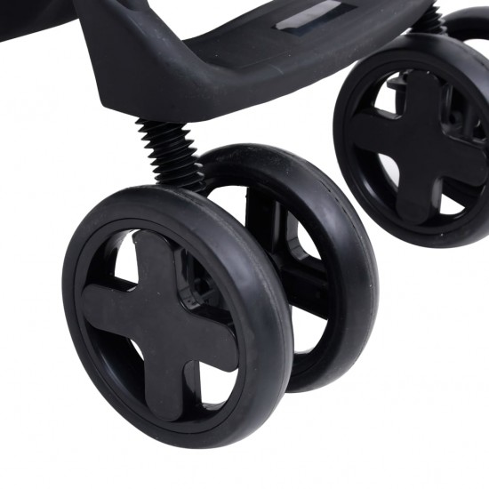 Vaikiškas vežimėlis 2-1, šviesiai pilkas/juodas, plienas