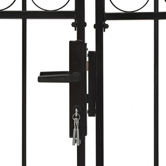 Dvigubi vartai su arkiniu viršumi, juodi, 300x175cm, plienas