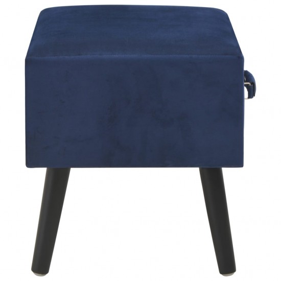 Naktinis staliukas, mėlynas, 40x35x40cm, aksomas