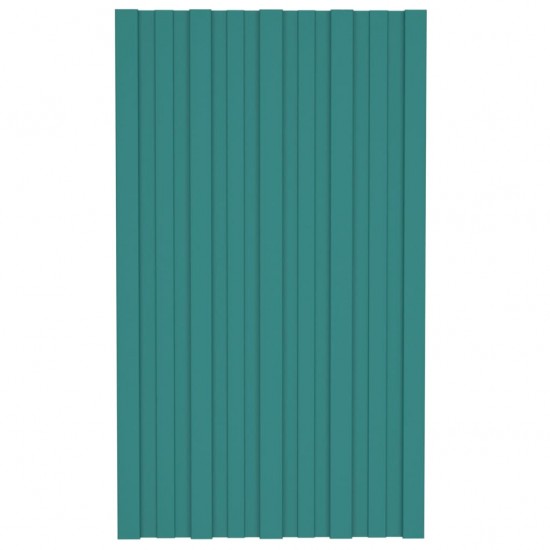 Stogo plokštės, 12vnt., žalios, 80x45cm, galvanizuotas plienas
