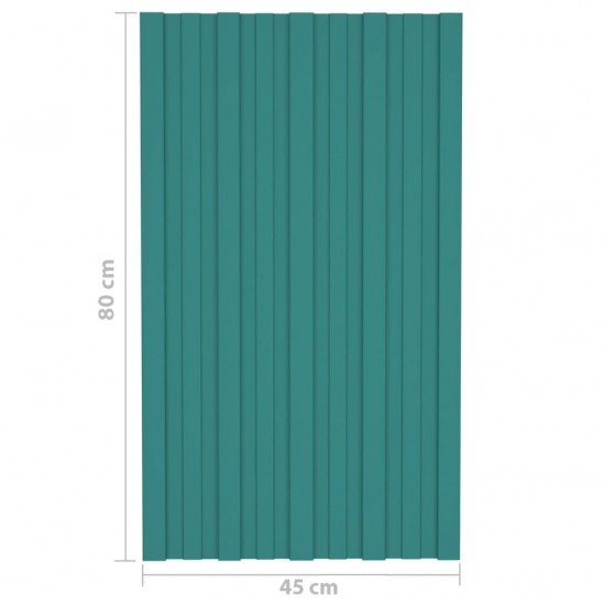Stogo plokštės, 12vnt., žalios, 80x45cm, galvanizuotas plienas