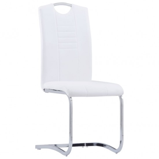 Gembinės valgomojo kėdės, 4vnt., baltos, dirbtinė oda