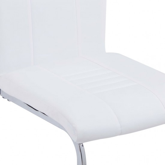 Gembinės valgomojo kėdės, 4vnt., baltos, dirbtinė oda