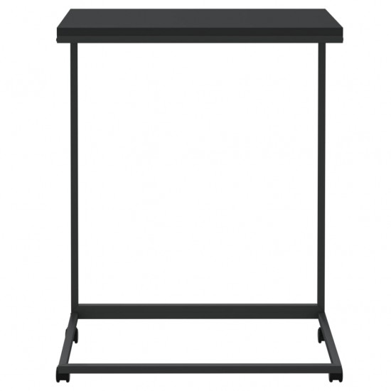 Šoninis staliukas su ratukais, juodas, 55x35x70cm, mediena