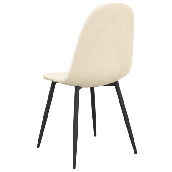 Valgomojo kėdės, 4vnt., kreminės baltos spalvos, aksomas