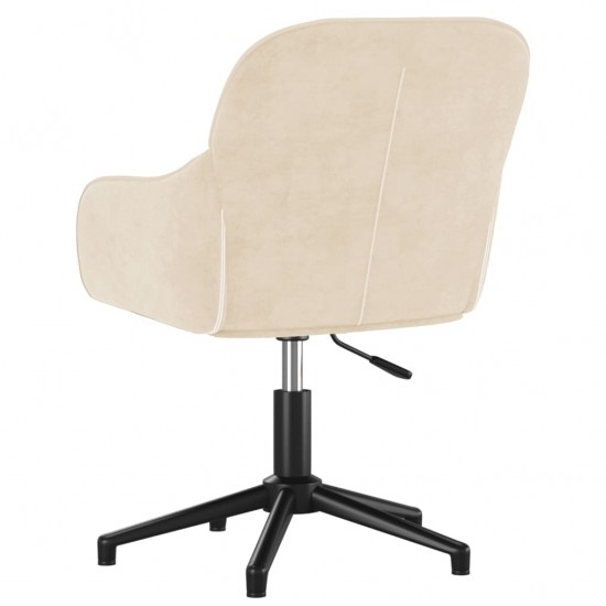 Pasukama biuro kėdė, kreminės spalvos, aksomas