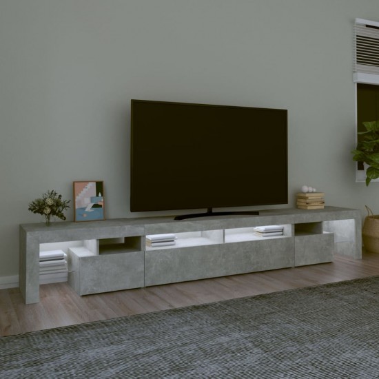 TV spintelė su LED apšvietimu, betono pilka, 260x36,5x40cm