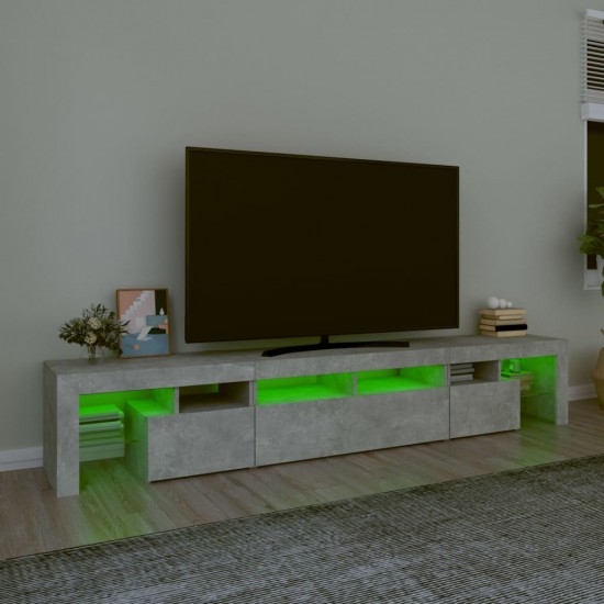 TV spintelė su LED apšvietimu, betono pilka, 230x36,5x40cm
