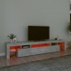 TV spintelė su LED apšvietimu, betono pilka, 215x36,5x40cm