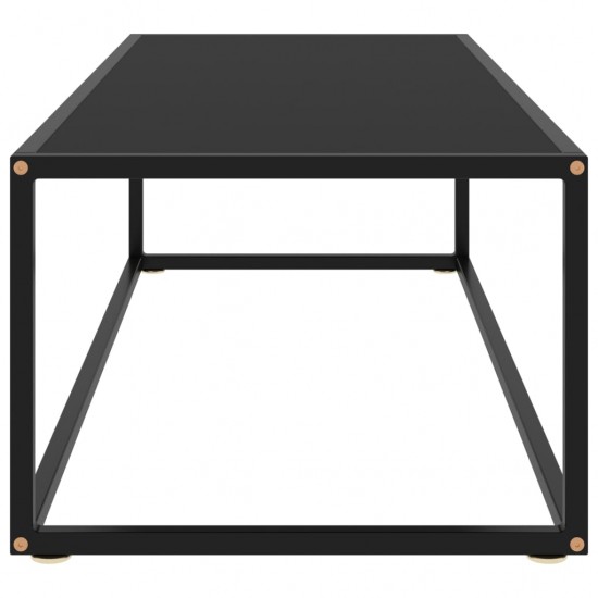 Kavos staliukas su juodu stiklu, juodas, 120x50x35cm